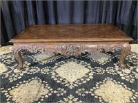 Beautiful oversized carved coffee table