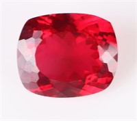 32.90CT GENUINE LOOSE RED CUSHION RUBY W/ CERT.