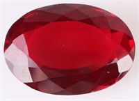 74.95CT GENUINE LOOSE RED OVAL RUBY W/ CERT.