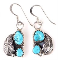 STERLING SILVER TURQUOISE SOUTHWEST EARRINGS