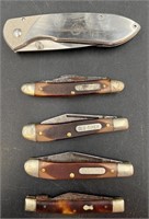 5 Pocket Knives Including 3 Old Timers