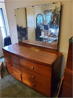 Vintage Dresser with Beveled Edge Mirror