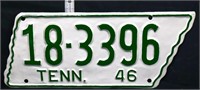 1946 state shape TN license plate