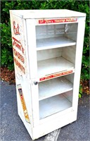 RARE METAL TOM'S GLASS FRONT PEANUT CABINET 39" T