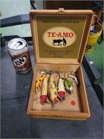 Cigar Box w/ Vintage Fishing Lures