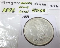 1896 Morgan silver dollar