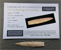 Sedalia arrowhead w/Tony Putti certificate