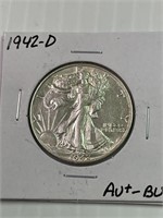 1942-D Walking Liberty Half AU+-BU