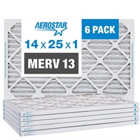 Aerostar 14x25x1 MERV 13 Pleated Air Filter, AC Fu
