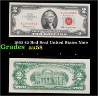 1963 $2 Red Seal United States Note Graded Choice