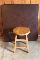 Oak Stool & Cosco Card Table