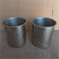 2x Stainless Steel Kitchen Grade Containers