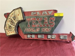 Texas Hold’em wall hanger 11x25
