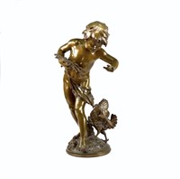 FRENCH BRONZE SCULPTURE OF A BOY