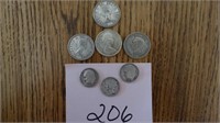 7 silver coins