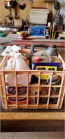 Crate of Shop Chemicals,  WD-40, more. Partially