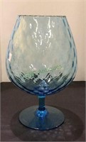 Vintage Empoli aqua blue diamond optic art glass