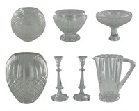 Group of Crystal & Glass Vases & Candleholders