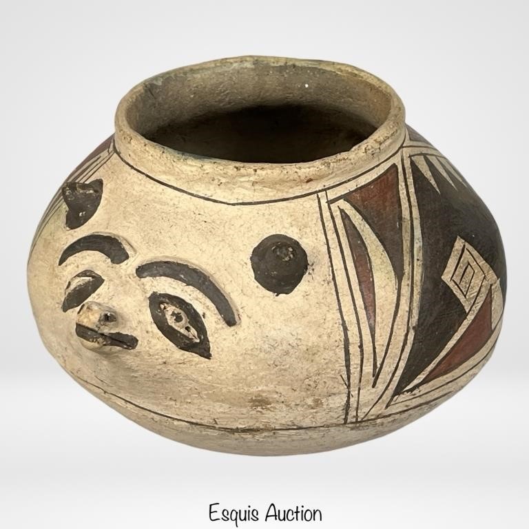 Vintage Pre Columbian Style Effigy Pot with Face