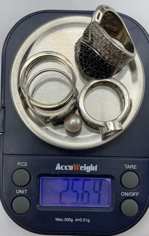 Approximately 25.63g Silver Rings