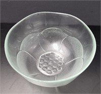MCM French Floral Pressed Glass Bowl