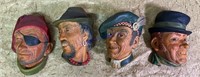 CHALKWARE HEADS LOT OF 4 BOSSONS