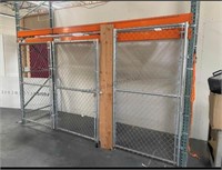 Pallet rack cage with locking door Lighted