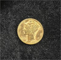 1943 D Gold Plated Mercury Dime