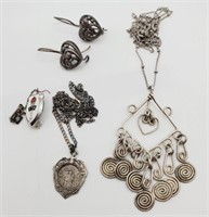 (N) Sterling Silver Necklaces, Pierced Earrings