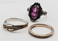 (N) Sterling Silver Costume Rings (sizes 4.5, 7