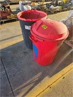 (2) TRASH CANS WITH LIDS