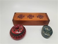 Three Wooden Trinket Boxes