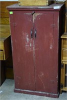 20th Century two door jelly cupboard in red