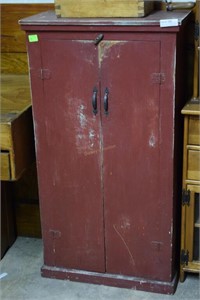 20th Century two door jelly cupboard in red