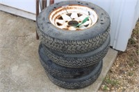 Set of 4 155/80R13 Trailer Tires/Rims