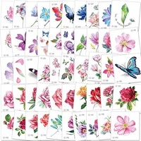 Konsait 50pcs Flower Temporary Tattoos for Women