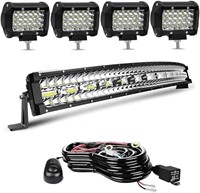 LED Light Bar- 20/22 Inch Curved 390W Triple Row