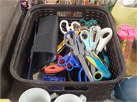 Basket W/Scissors & Office Supplies