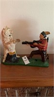 Cast-iron Indian hunting bear bank with working