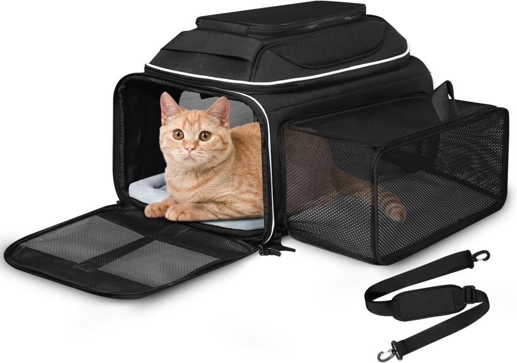 Top and Side Expandable Pet Carrier 17x12x8.5 Inch