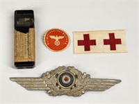GERMAN PATCHES, PINS & CONTAINER