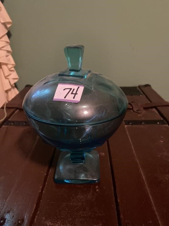 Glass candy dish with lid