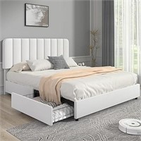 Vecelo Full Size Upholstered Bed Frame With 4 Draw