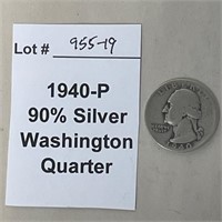 1940-P 90% Silver Quarter