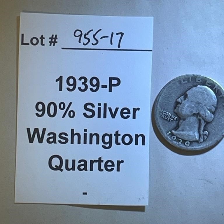 1939-P 90% Silver Quarter
