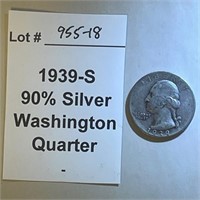 1939-S 90% Silver Quarter