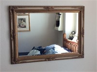 Large Hanging Mirror W/Ornate Frame