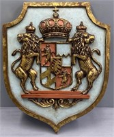 Lion Coat of Arms Wood Plaque