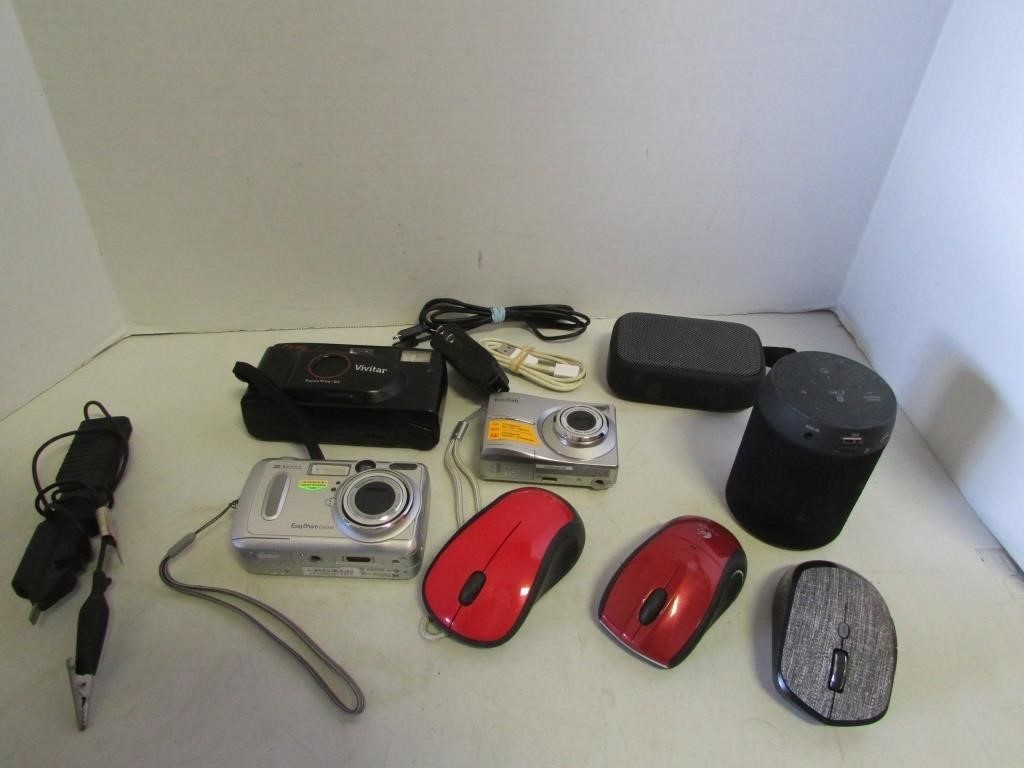 Box of Various Electronics, Cameras, Etc