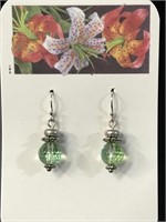 PR OF SMALL STERLING AND BEAD EARRINGS;